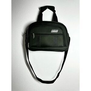 Coleman Large Green 3 Pocket Carry Bag Handles and Stap Green Black Trim 11x15